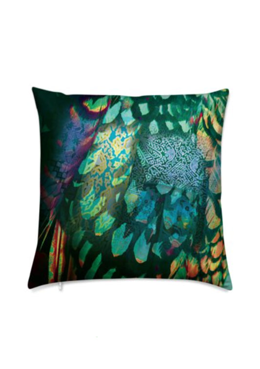 Abstract Printed Velvet Cushion