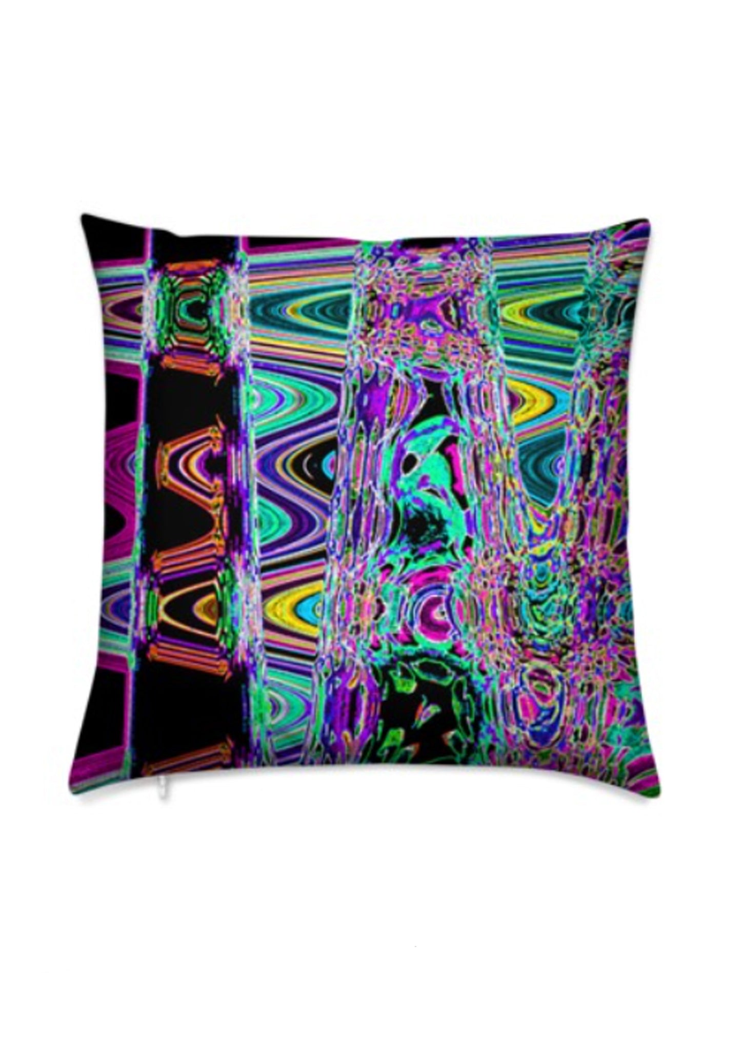 Abstract Multi-Coloured Velvet Cushion