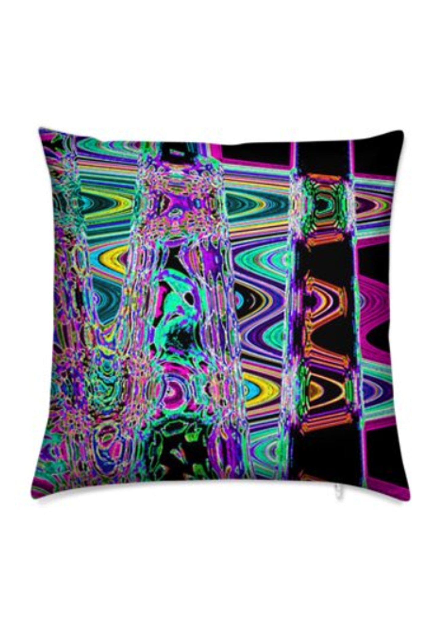 Abstract Multi-Coloured Velvet Cushion